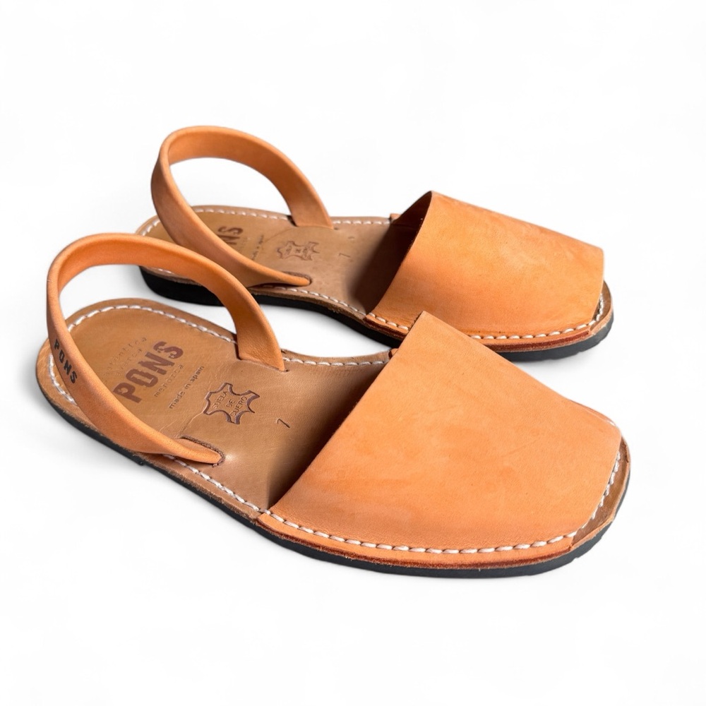 Pons Quintana Orange Leather Sandals Size 7